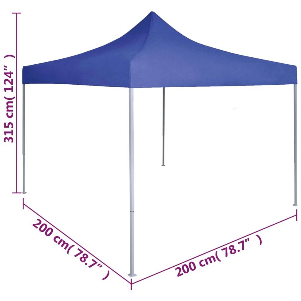 vidaXL Profi-Partyzelt Faltbar 2×2 m Stahl Blau