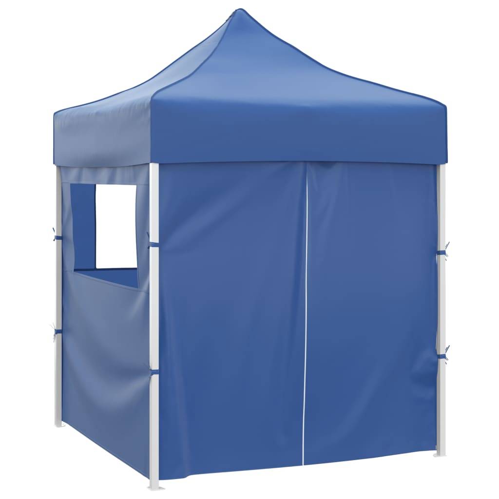 vidaXL Profi-Partyzelt Faltbar mit 4 Seitenwänden 2×2m Stahl Blau