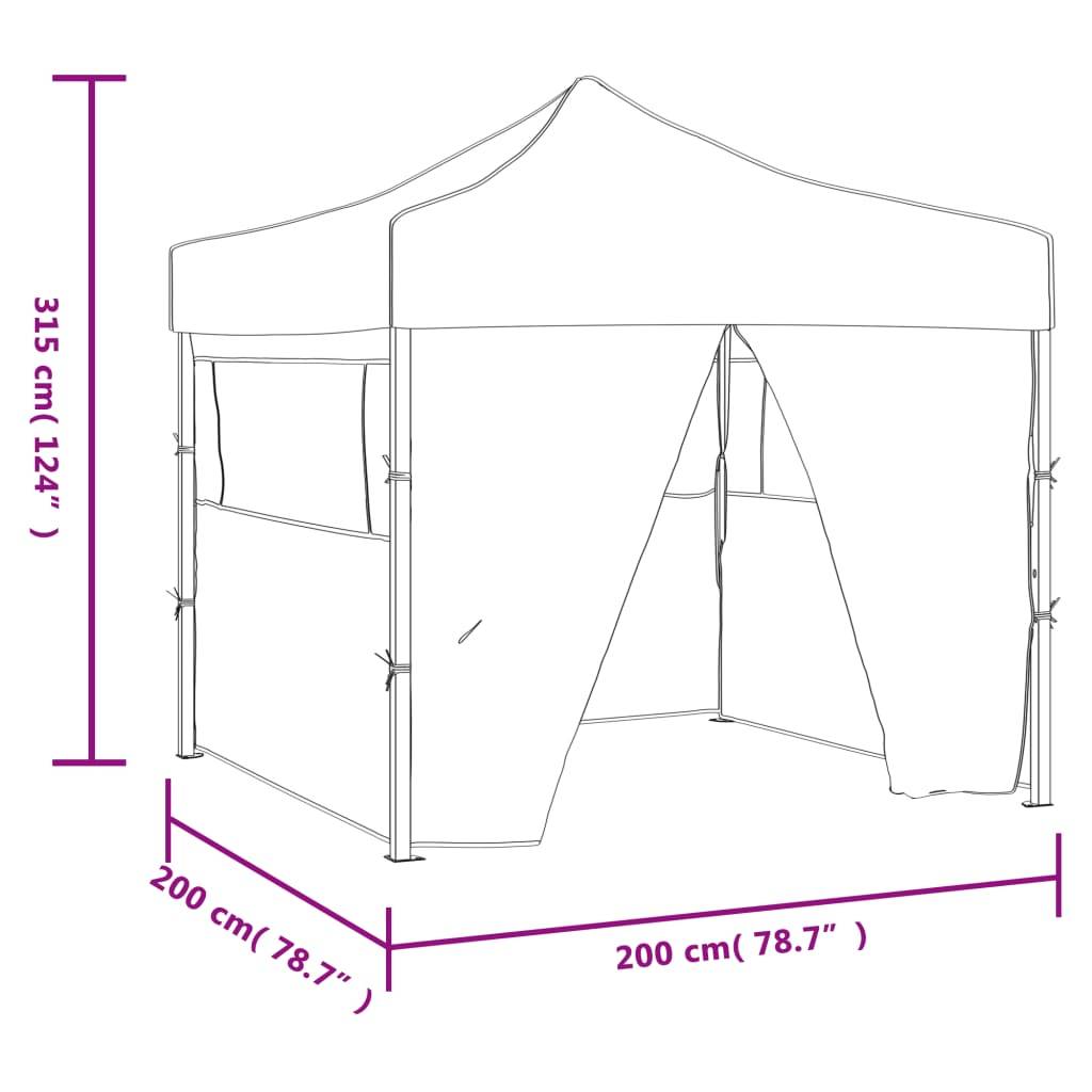 vidaXL Profi-Partyzelt Faltbar mit 4 Seitenwänden 2×2m Stahl Blau