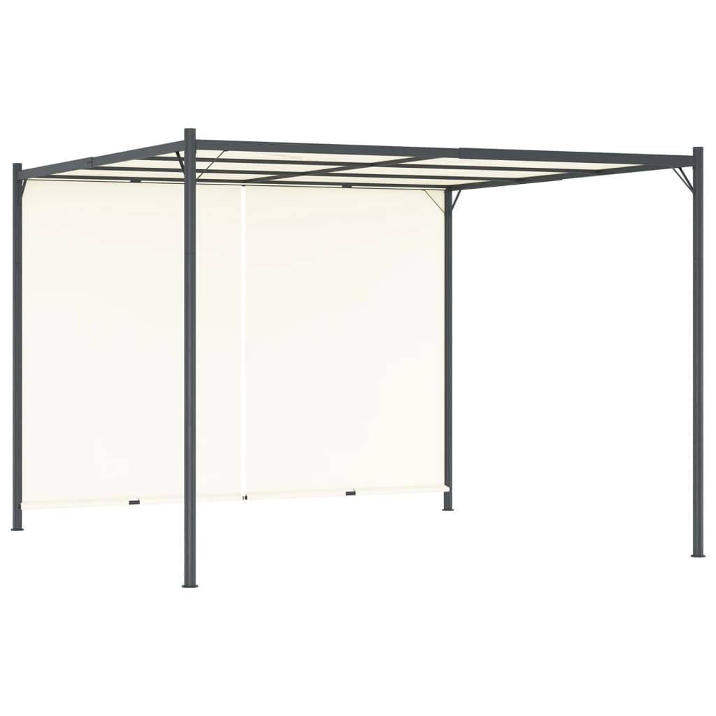 vidaXL Pergola mit Verstellbarem Dach Cremeweiß 3x3 m Stahl