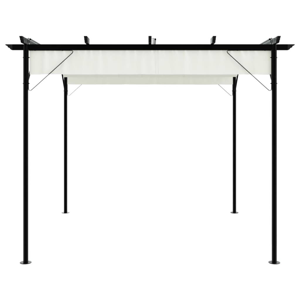 vidaXL Pergola mit Versenkbarem Dach Cremeweiß 3x3 m Stahl