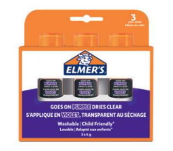 ELMERS - Elmer's DISAPPEARING PURPLE, Trocken, Klebestift, 6 g, 3 Stück(e), Box
