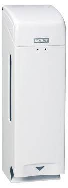 Ein weißes, vertikal stehendes rechteckiges Objekt mit einer schmalen schwarzen Akzentlinie entlang der Kante, möglicherweise einem modernen elektronischen Gerät ähnelnd.