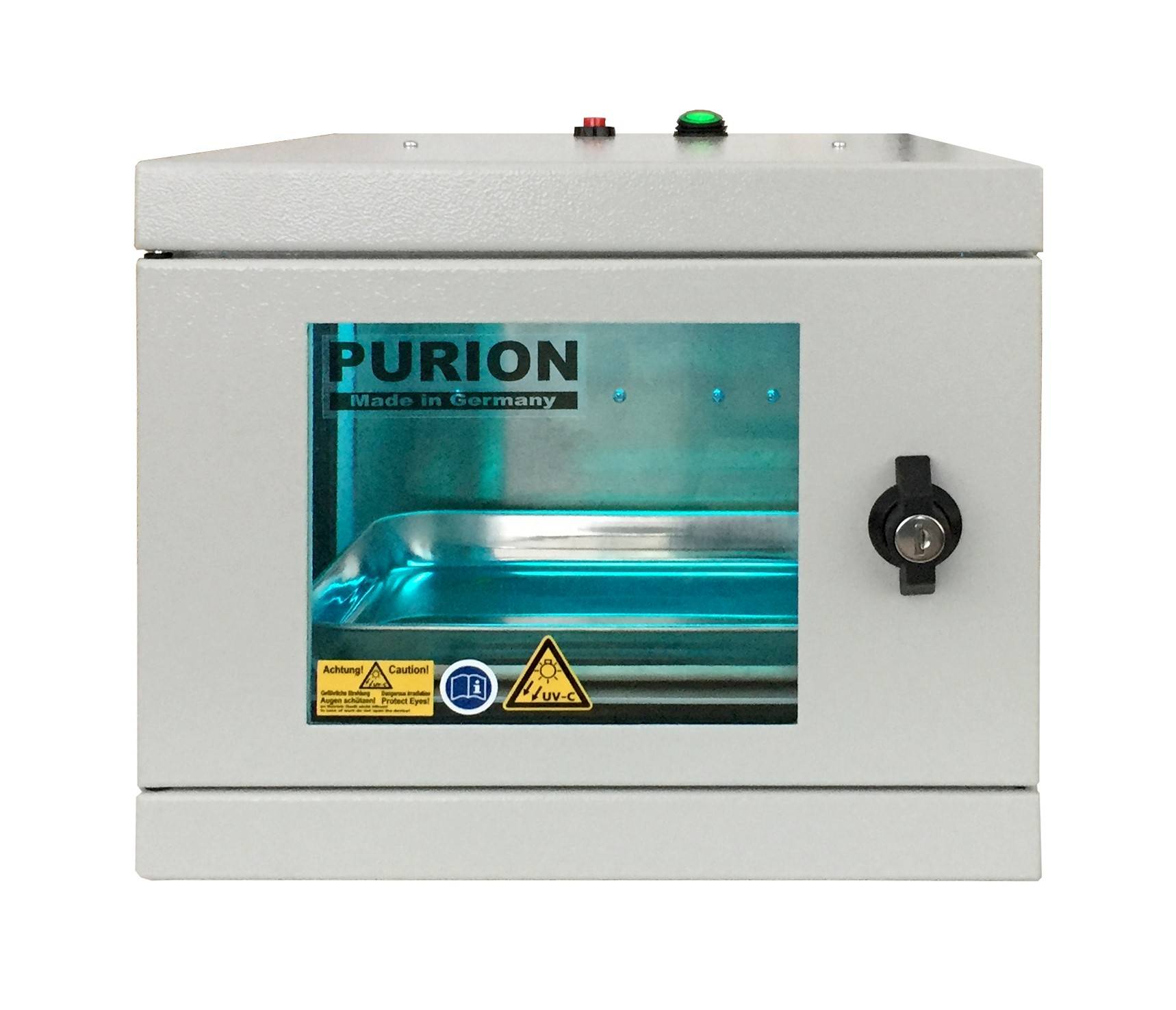 PURION UVC BOX Small Plus Steril Box, UV-C Anlage, UV Desinfektionslampe 10W UV-C Leistung mit Timerfunktion