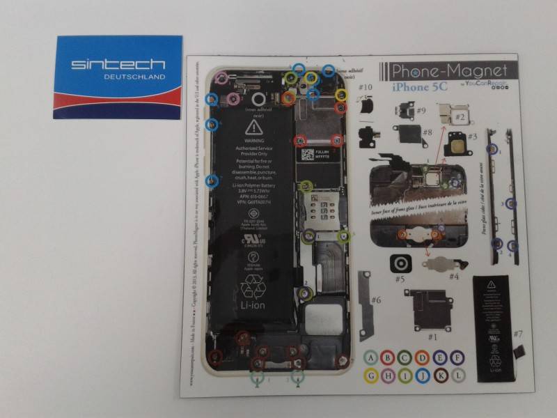 Phone-Magnet : iPhone 5C Magnetische Profi-Schraubenaufbewahrung