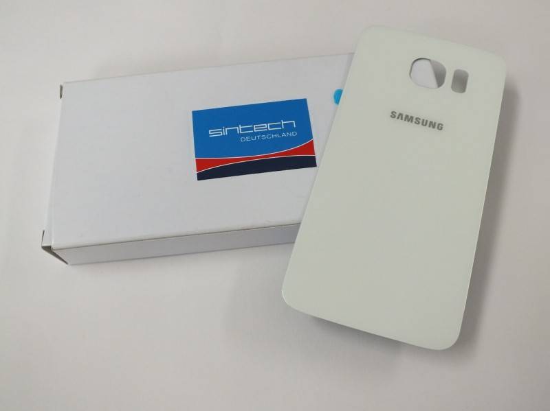 Samsung Galaxy S6 G920F Akkudeckel Glas weiß Backcover Rückseite