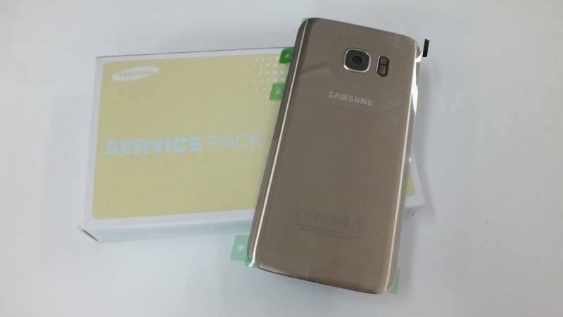 Samsung Galaxy S7 G930F Akkudeckel Glas gold Backcover Rückseite GH82-11384C
