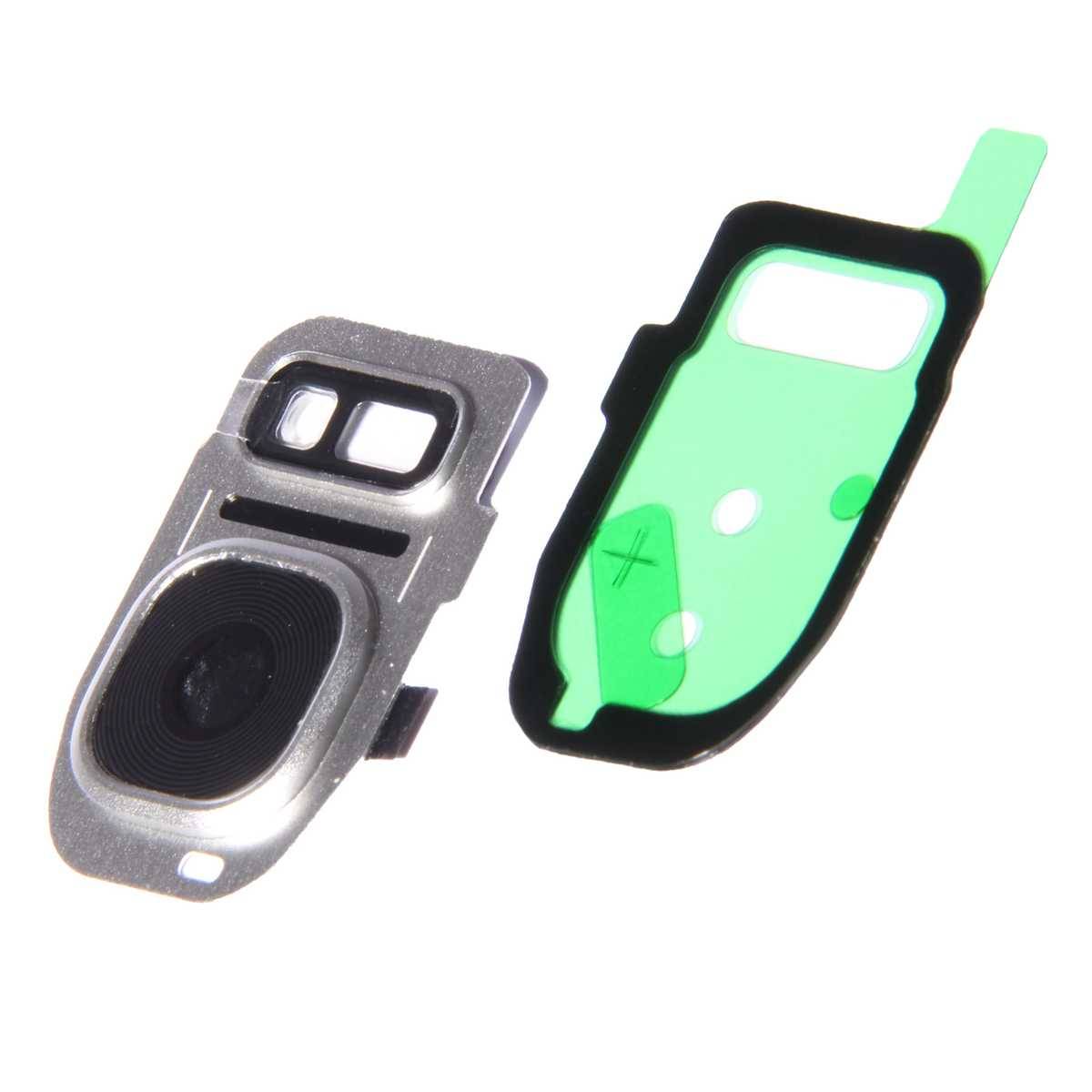 Kamera Linse (Glas) mit Rahmen (hinten) für Samsung Galaxy S7, silber