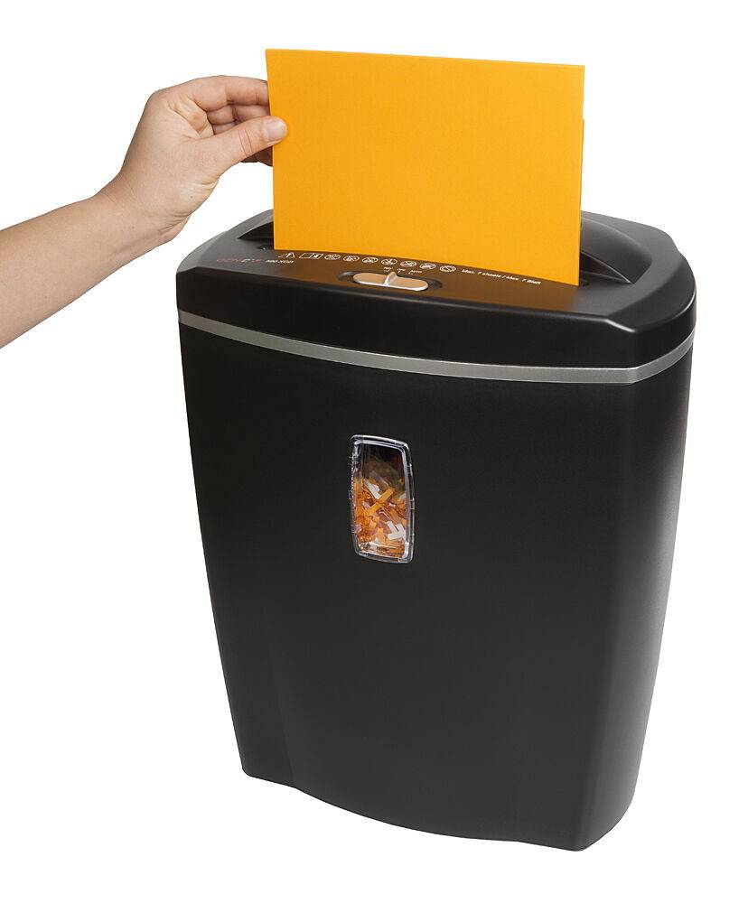 GENIE 580 Aktenvernichter 10 Blatt Partikelschnitt und CD Vernichtung schwarz