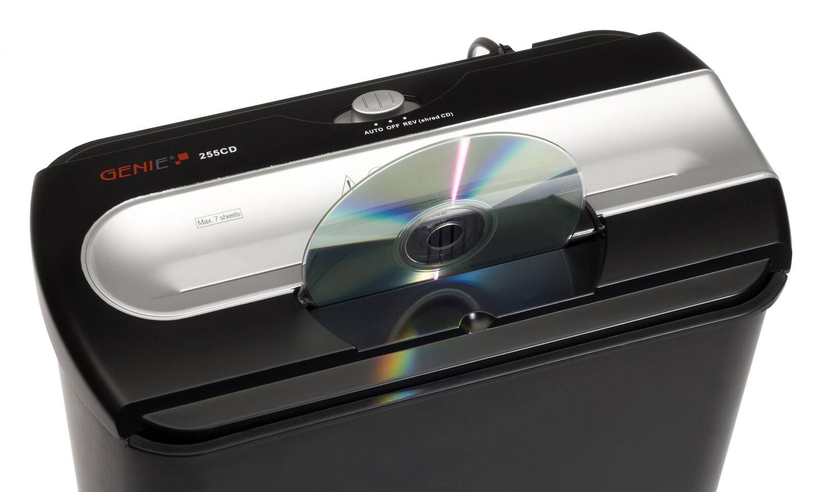 GENIE 255 Aktenvernichter CD Aufsatz Papierschredder Reißwolf Sicherheitsstufe P1