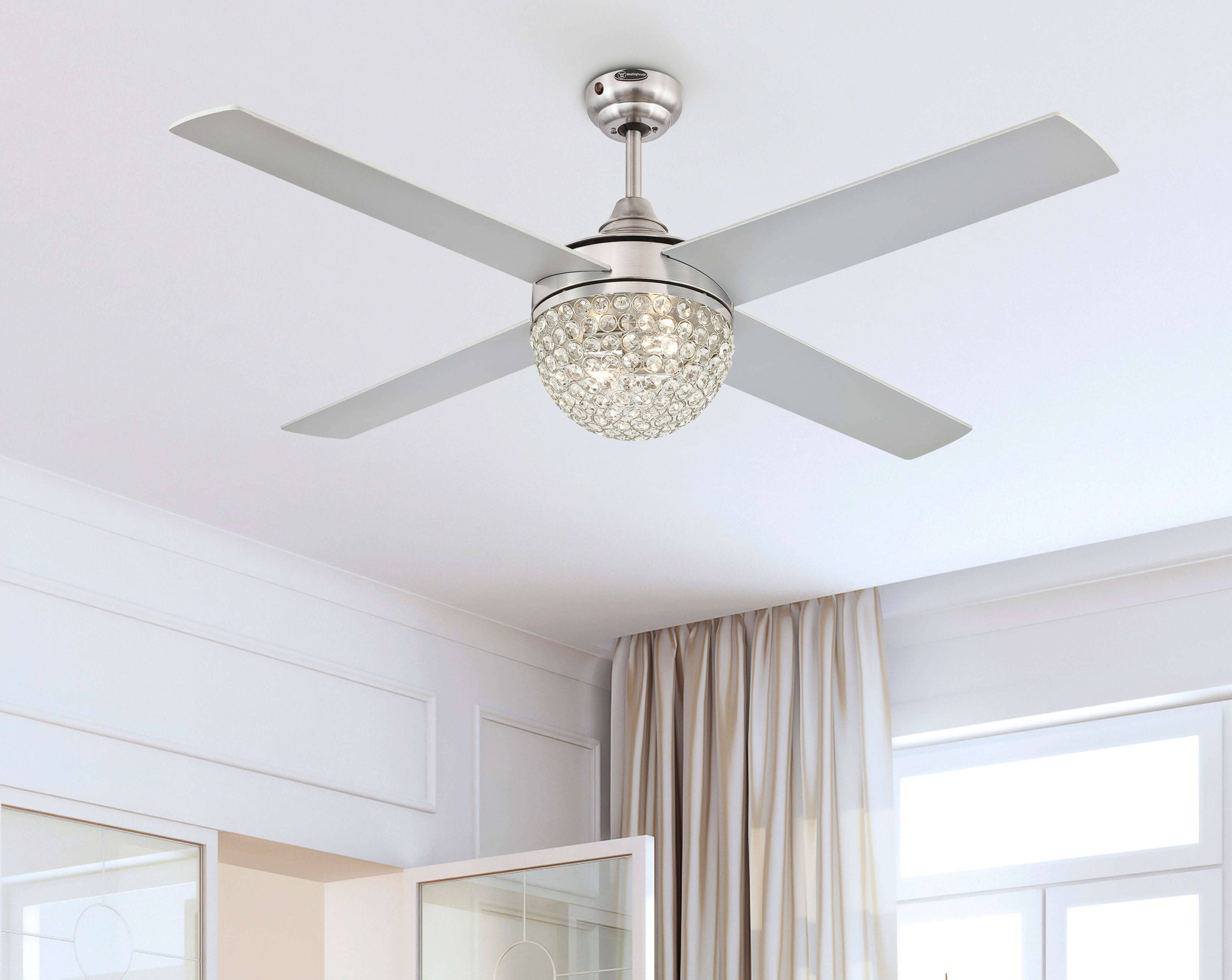 Deckenventilator Kelcie Nickel 132 cm mit Licht