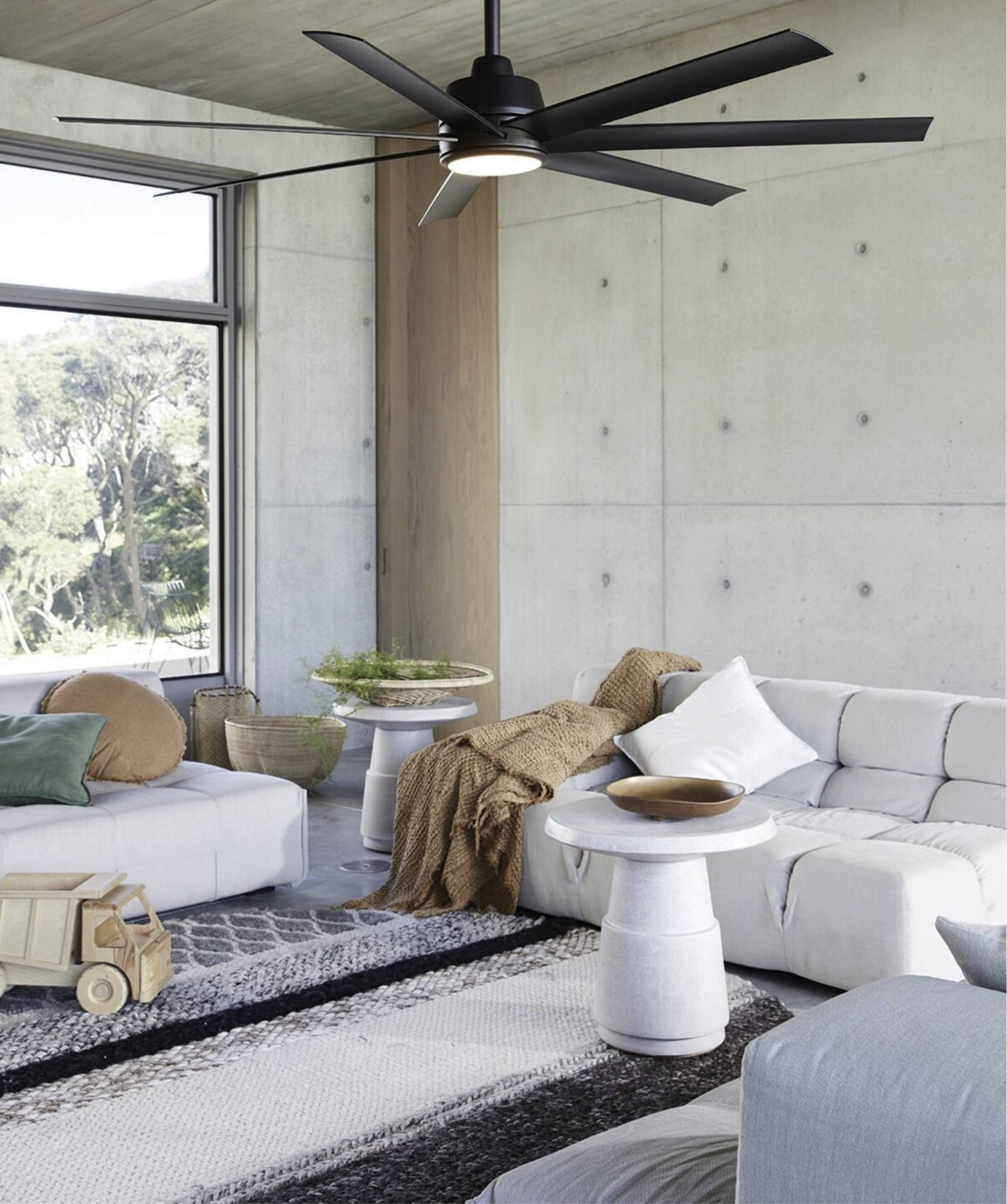 DC Deckenventilator Atlanta Schwarz mit LED