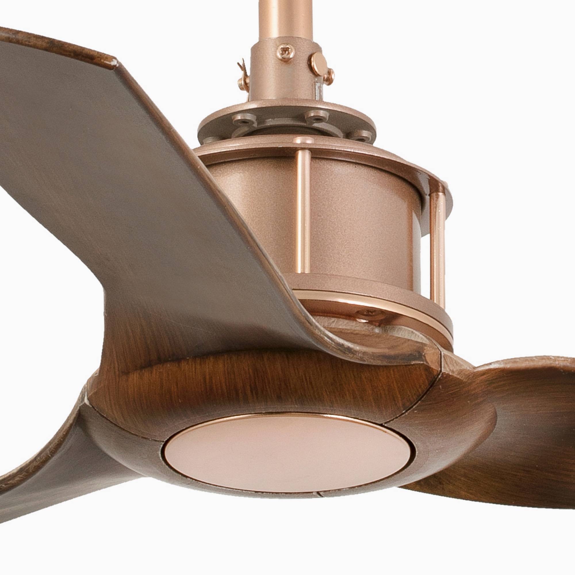 Energiespar Deckenventilator Just Fan XS Kupfer / Walnuss