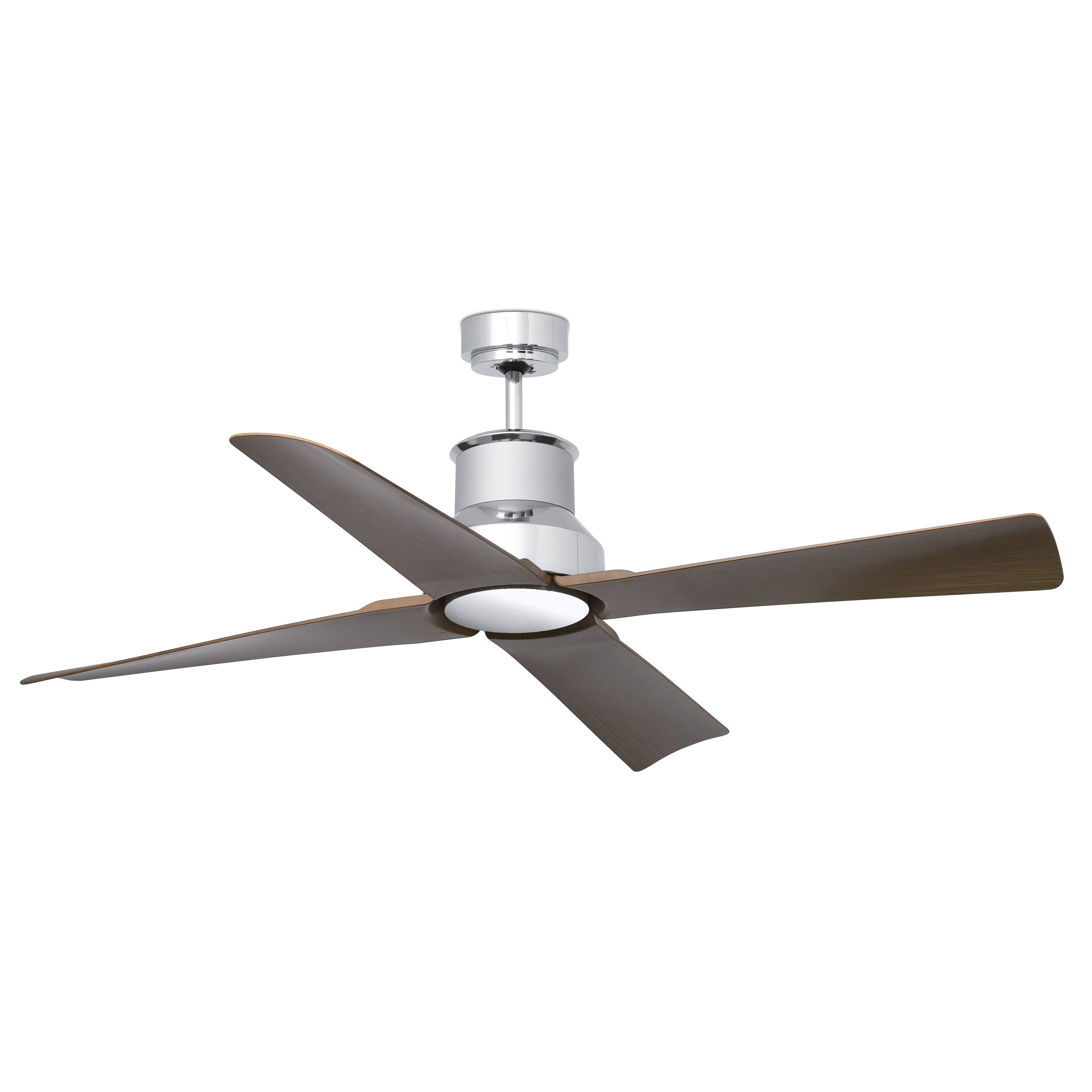 DC Deckenventilator Winche Chrom mit Fernbedienung