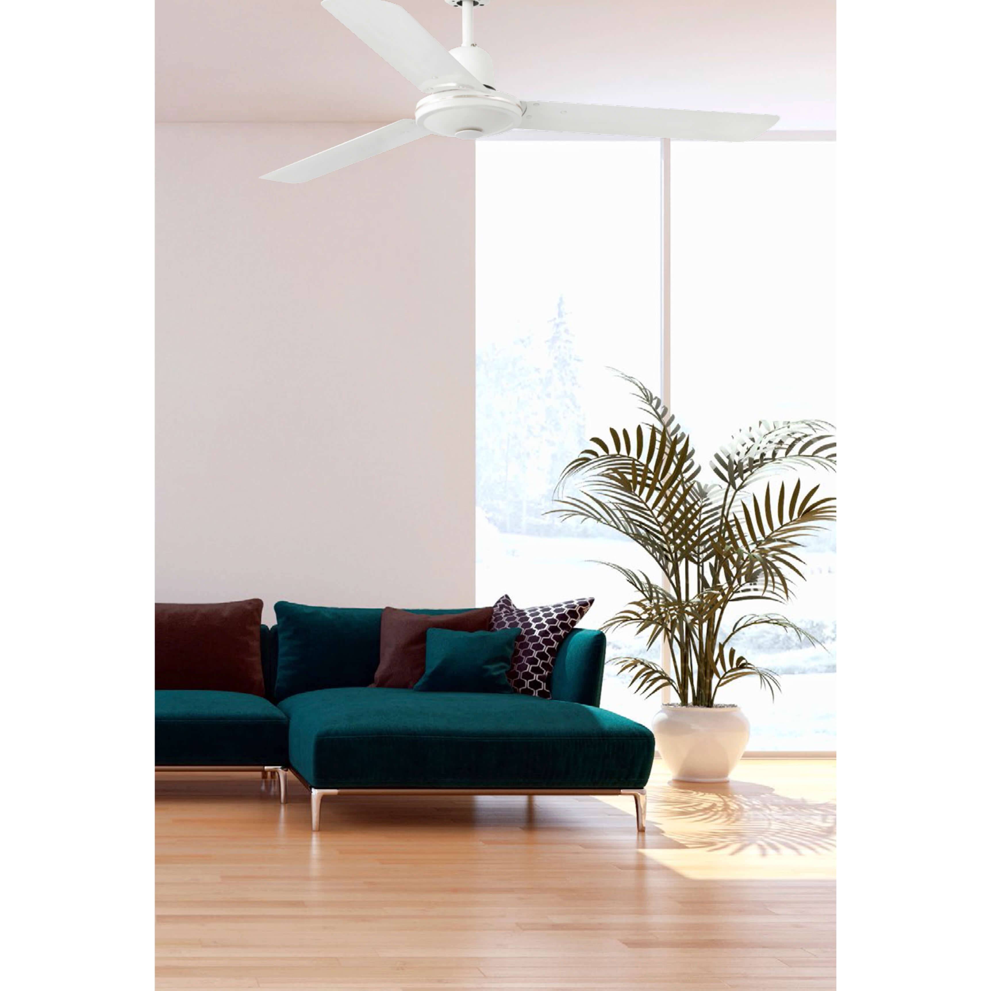 Deckenventilator Eco Indus Weiß 120 cm mit Wandschalter