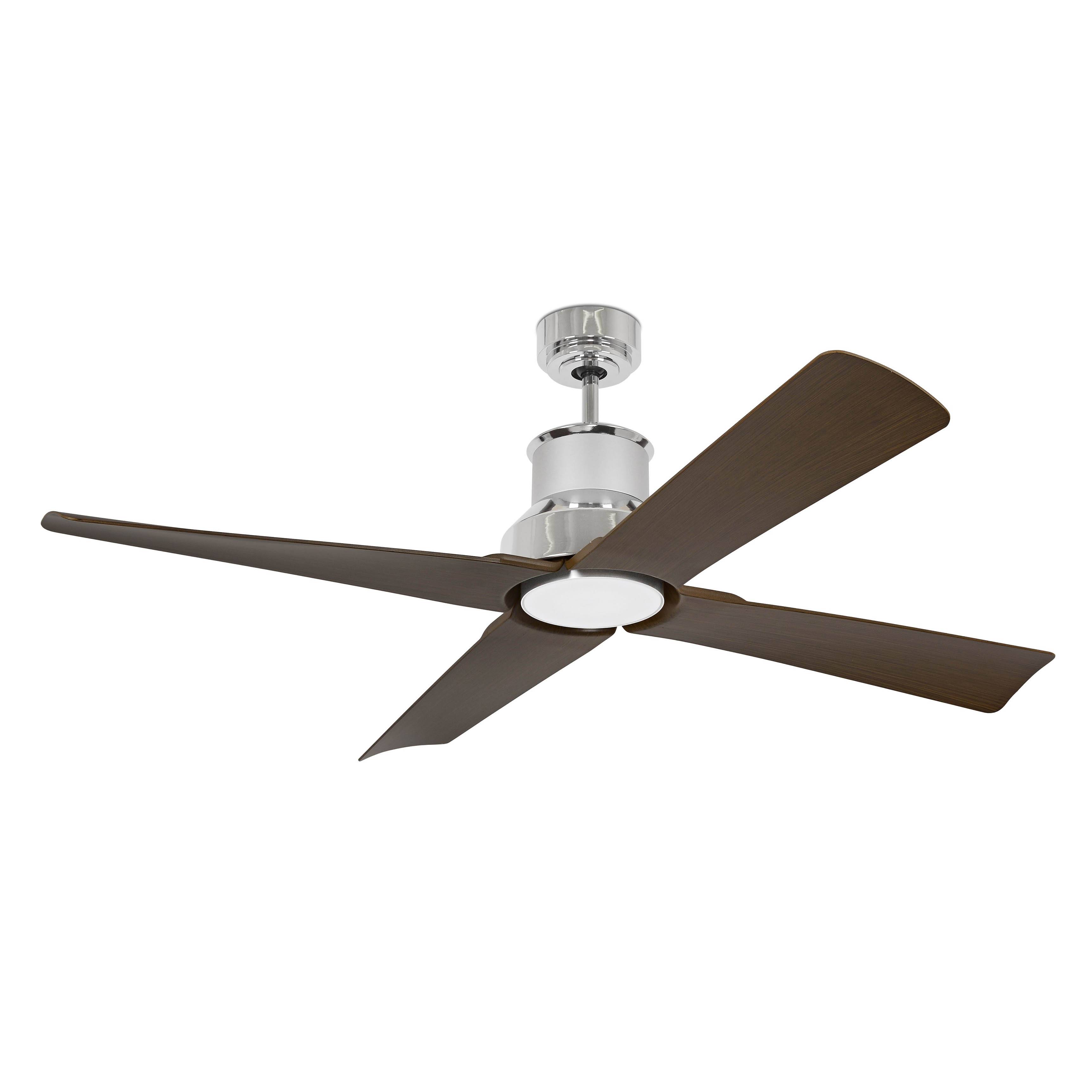 DC Deckenventilator Winche Chrom mit LED & Fernbedienung