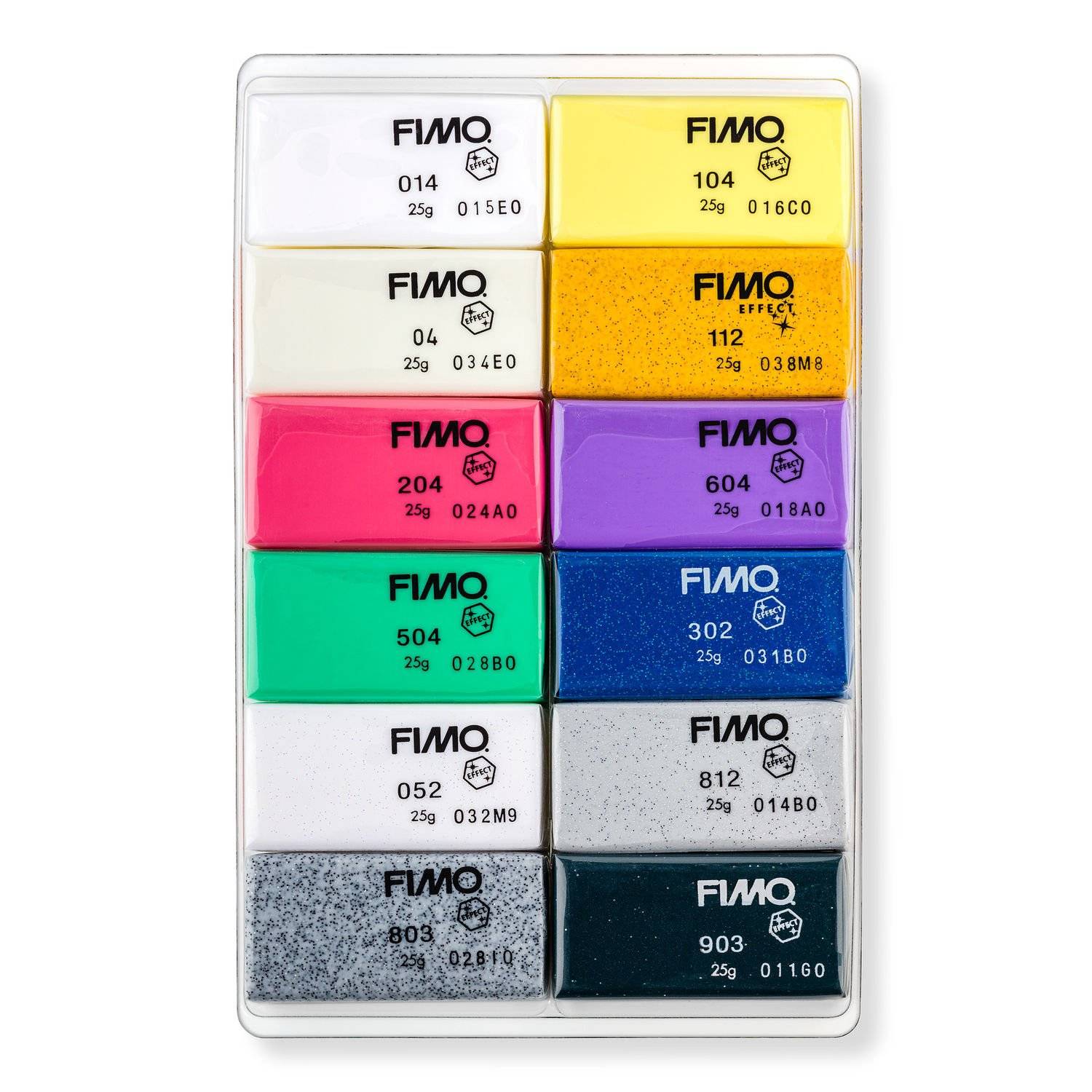 Staedtler FIMO 8013 C, Knetmasse, Schwarz, Blau, Gold, Grün, Grau, Violett, Rot, Silber, Weiß, Gelb, 12 Stück(e), 300 g, 25 g, 12 Stück(e)