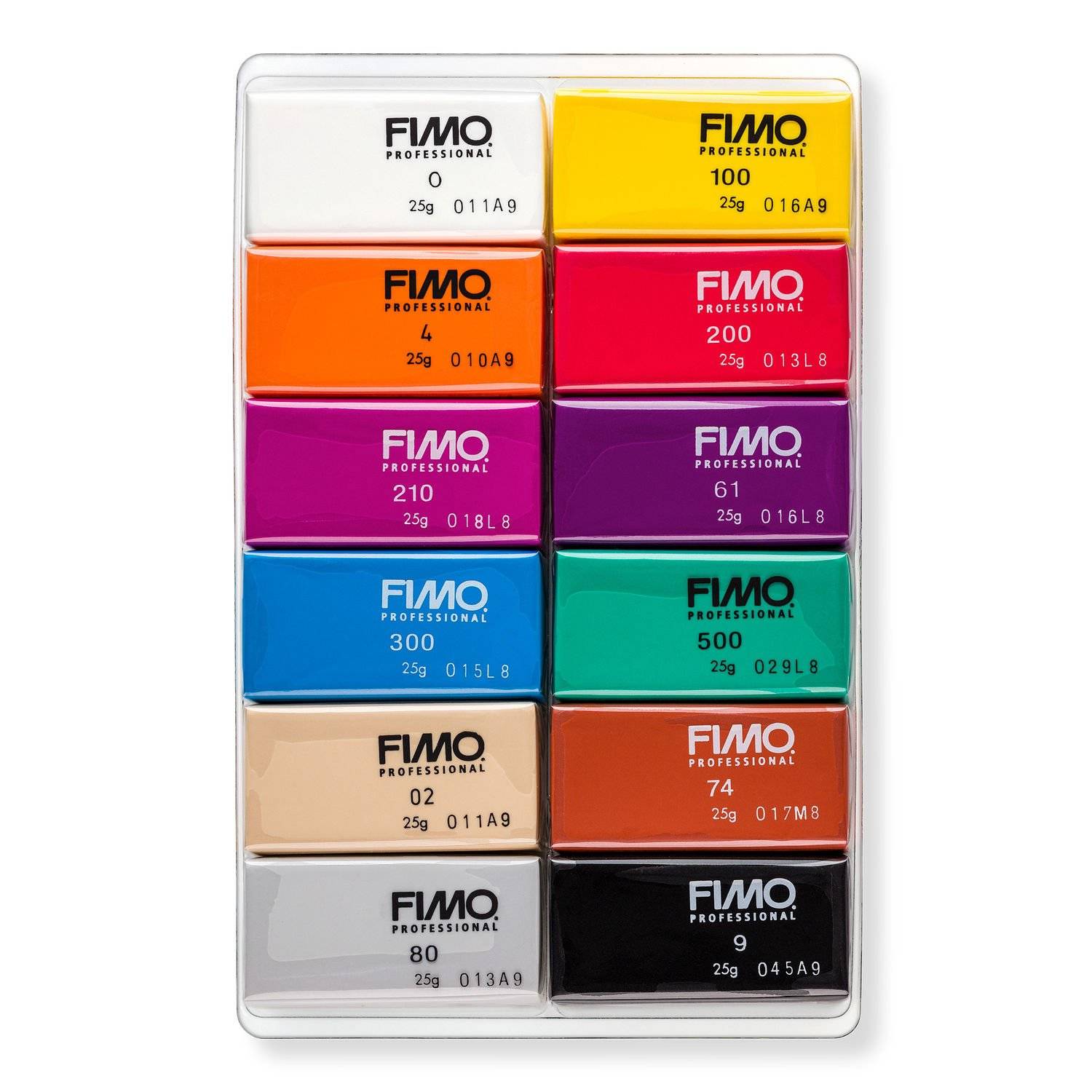 Staedtler FIMO 8043 C, Modellierton, Schwarz, Blau, Champagner, Grün, Grau, Magenta, Orange, Rot, Terrakotta, Violett, Weiß, Gelb, 12 Stück(e), 12