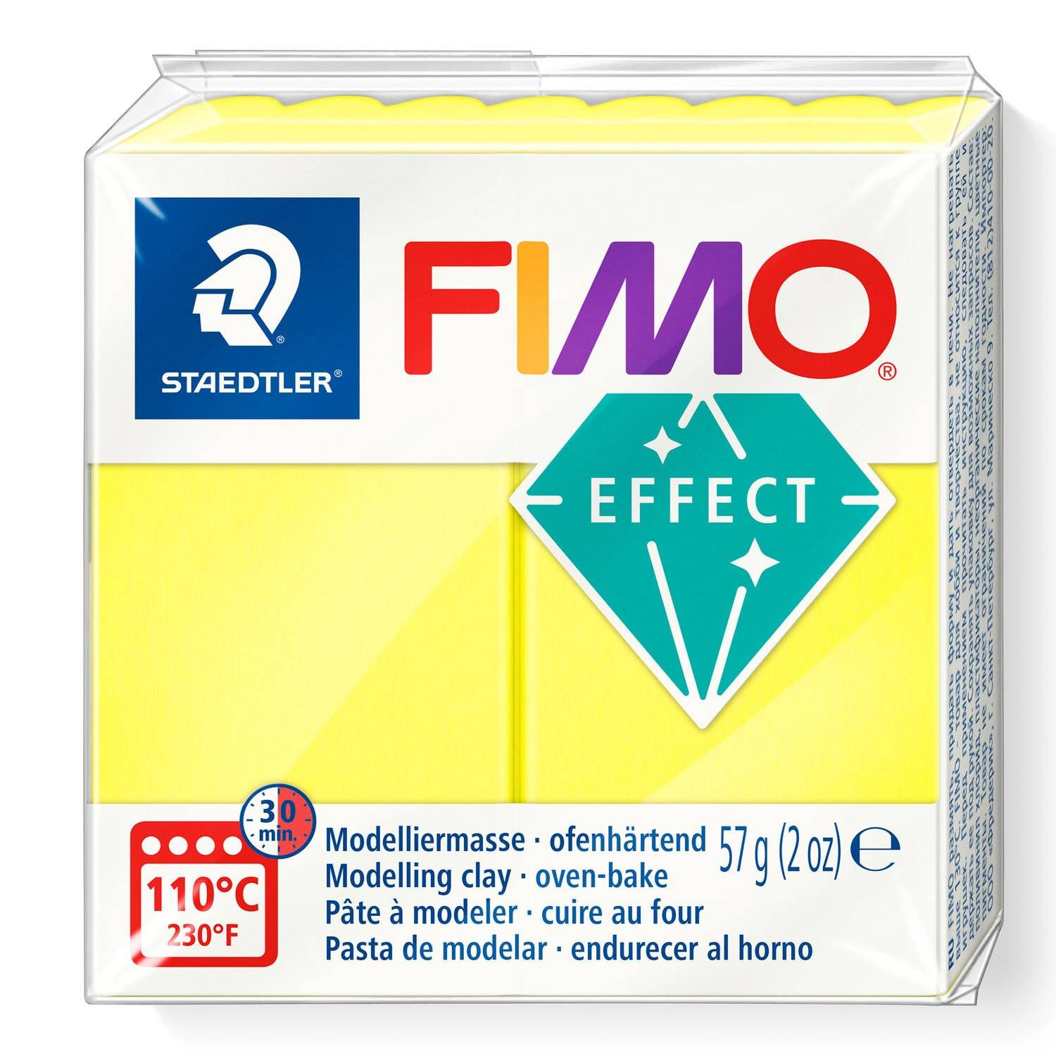 Staedtler FIMO 8010, Knetmasse, Gelb, Erwachsene, 1 Stück(e), Neon yellow, 1 Farben