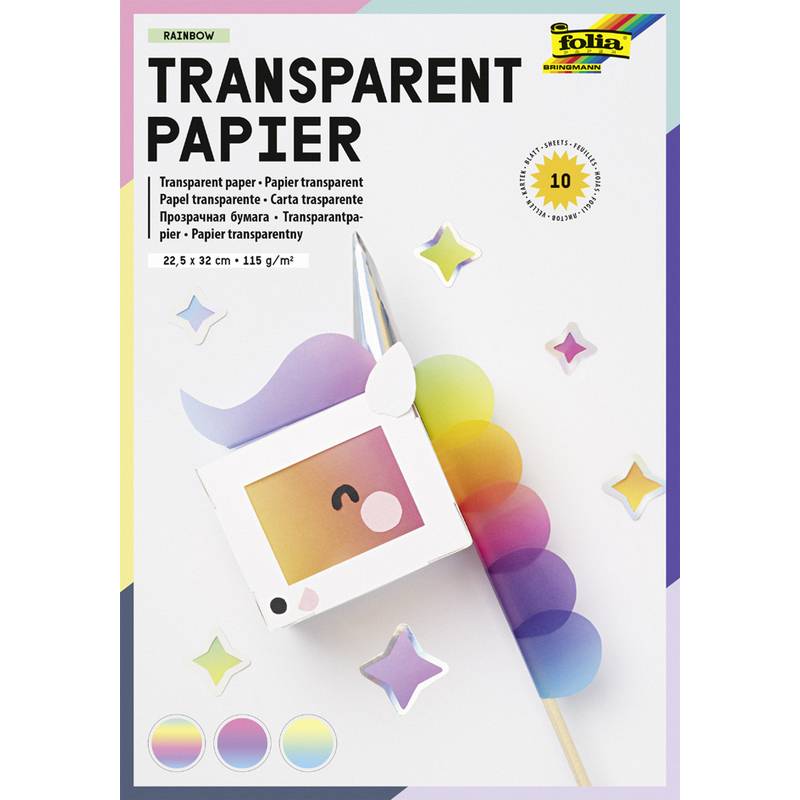folia Regenbogen-Transparentpapiermappe, 230 x 320 mm