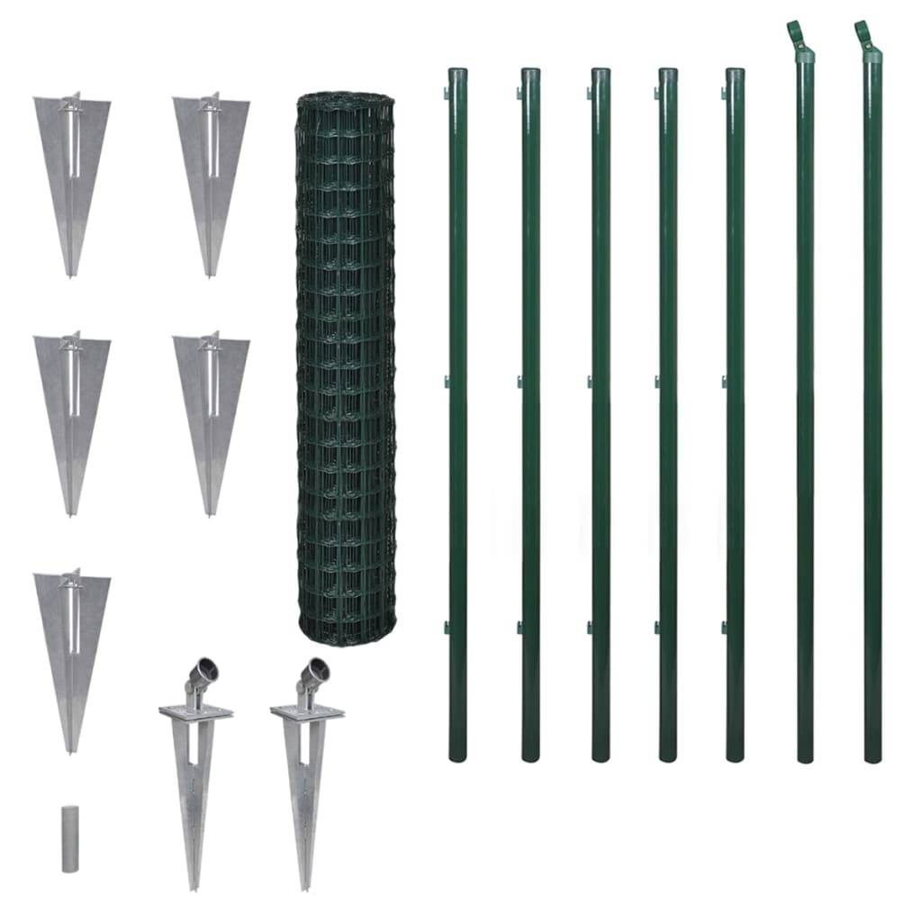 vidaXL Eurozaun Stahl 10 x 1,7 m Grün