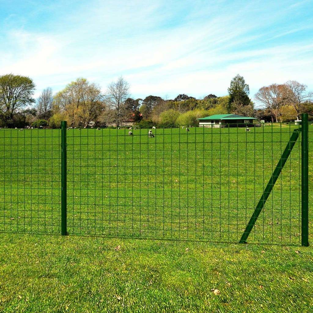 vidaXL Eurozaun Stahl 25 x 0,8 m Grün
