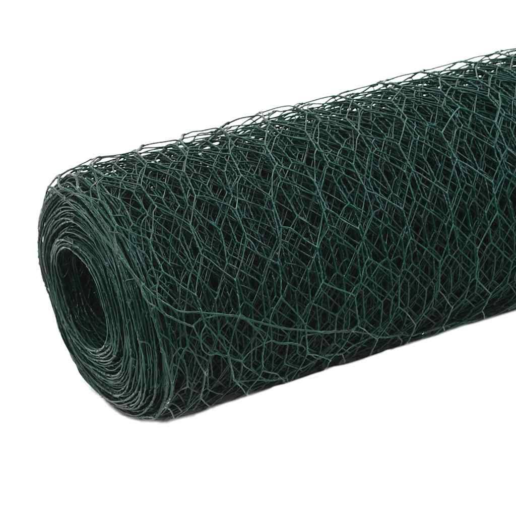 vidaXL Drahtzaun Stahl mit PVC-Beschichtung 25x1,5 m Grün