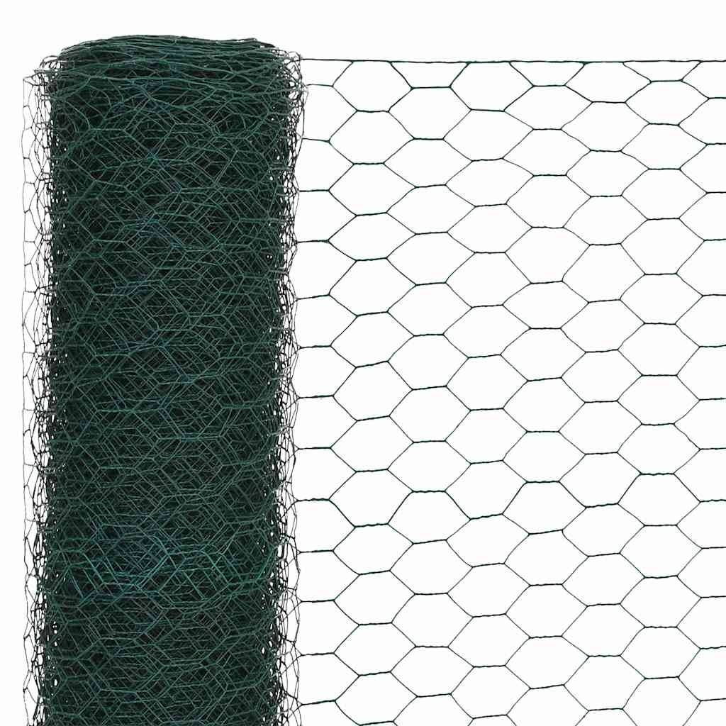 vidaXL Drahtzaun Stahl mit PVC-Beschichtung 25x1,5 m Grün