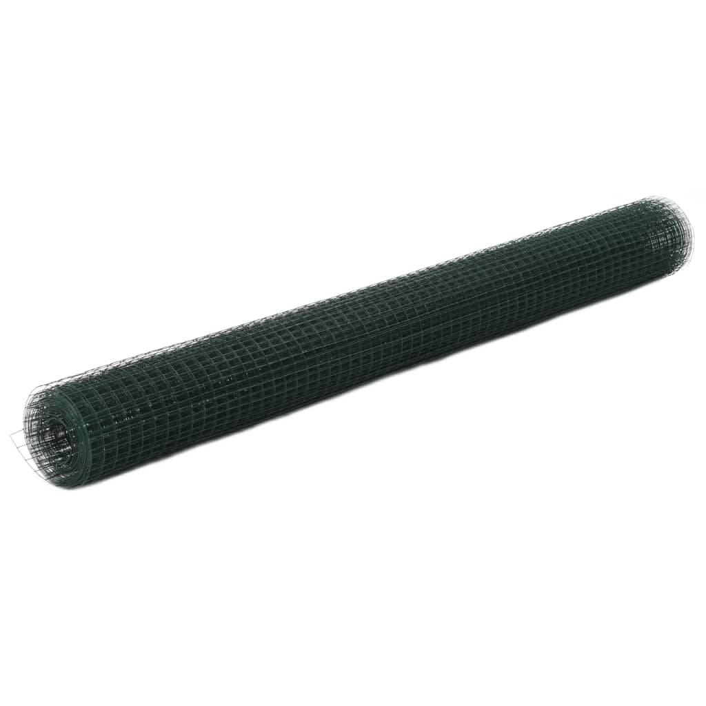 vidaXL Drahtzaun Stahl mit PVC-Beschichtung 25x1,5 m Grün
