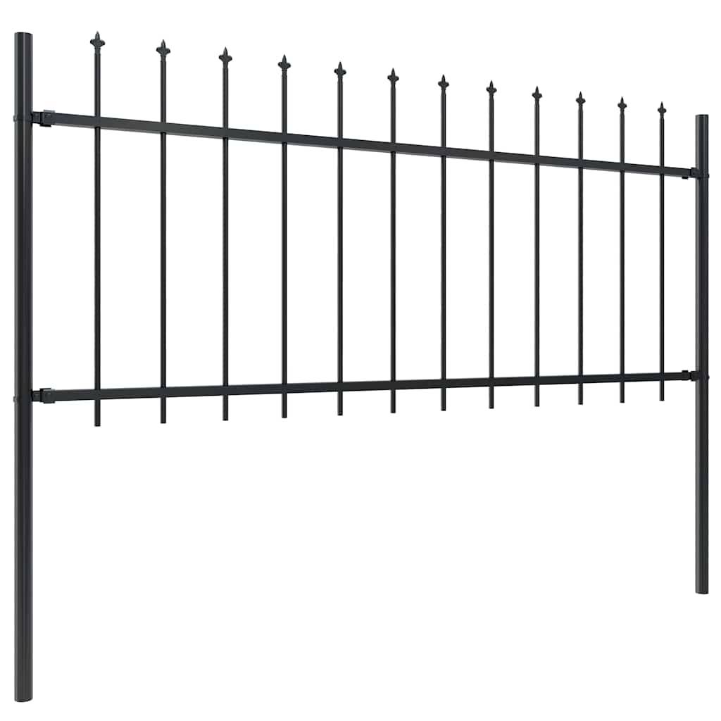 vidaXL Gartenzaun mit Speerspitzen Stahl 13,6 x 0,8 m Schwarz