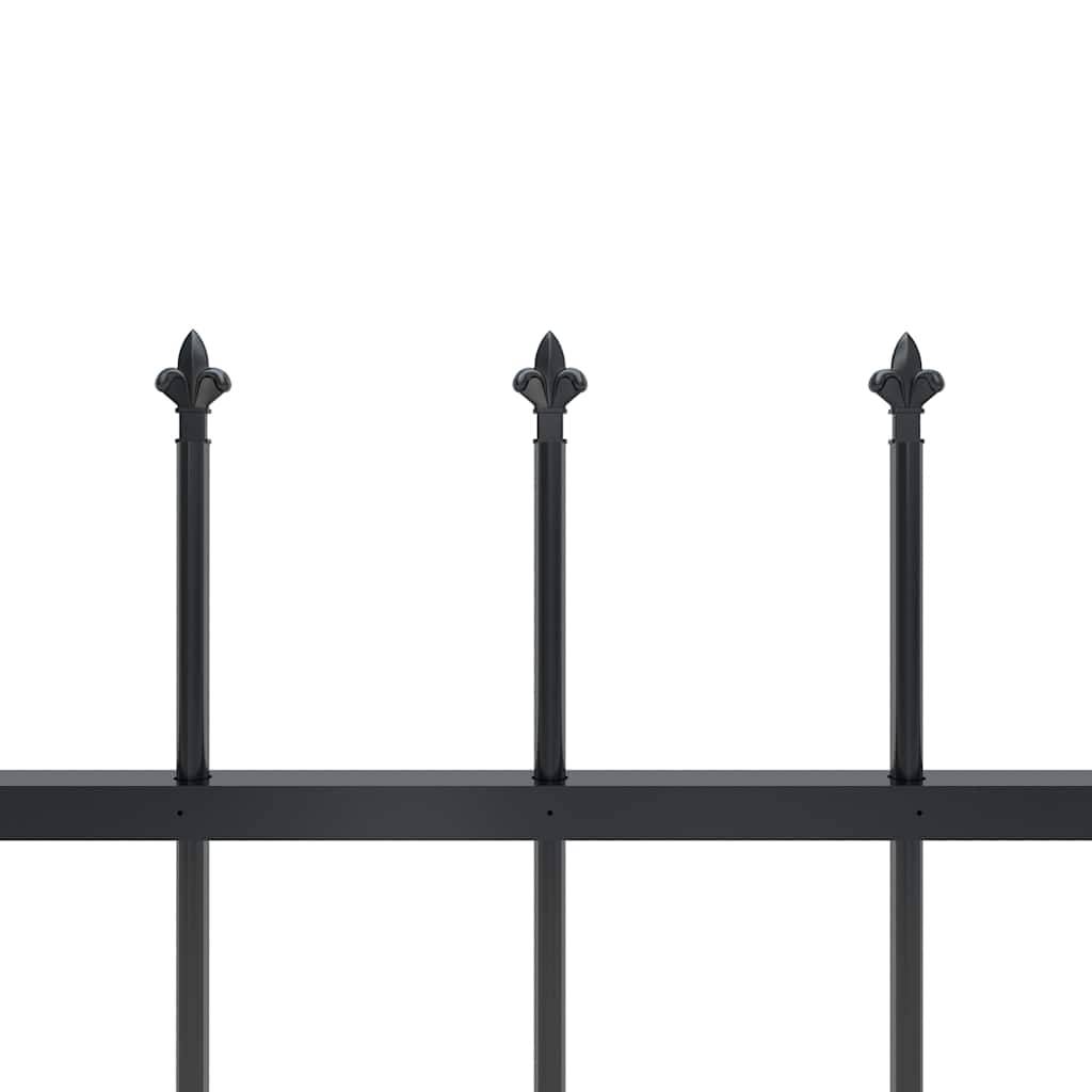 vidaXL Gartenzaun mit Speerspitzen Stahl 3,4 x 0,6 m Schwarz