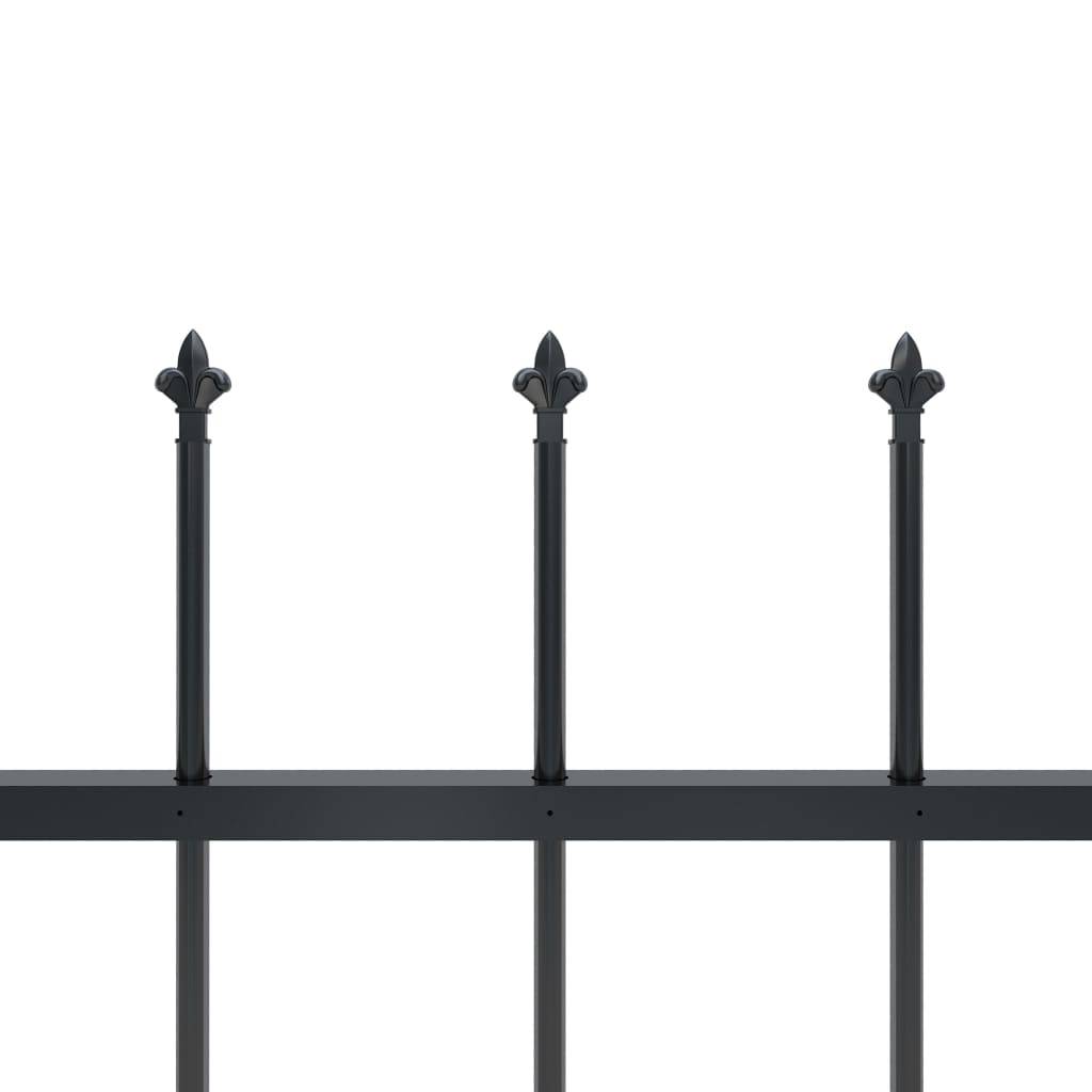 vidaXL Gartenzaun mit Speerspitzen Stahl 5,1 x 1,2 m Schwarz