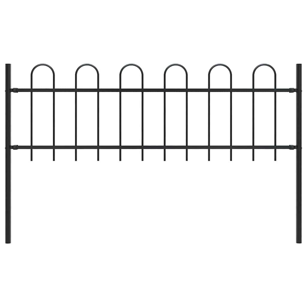vidaXL Gartenzaun mit Bügel-Design Stahl 1,8 m Schwarz