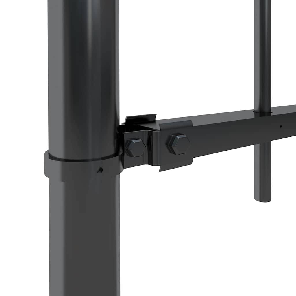 vidaXL Gartenzaun mit Bügel-Design Stahl 15,3 x 0,6 m Schwarz