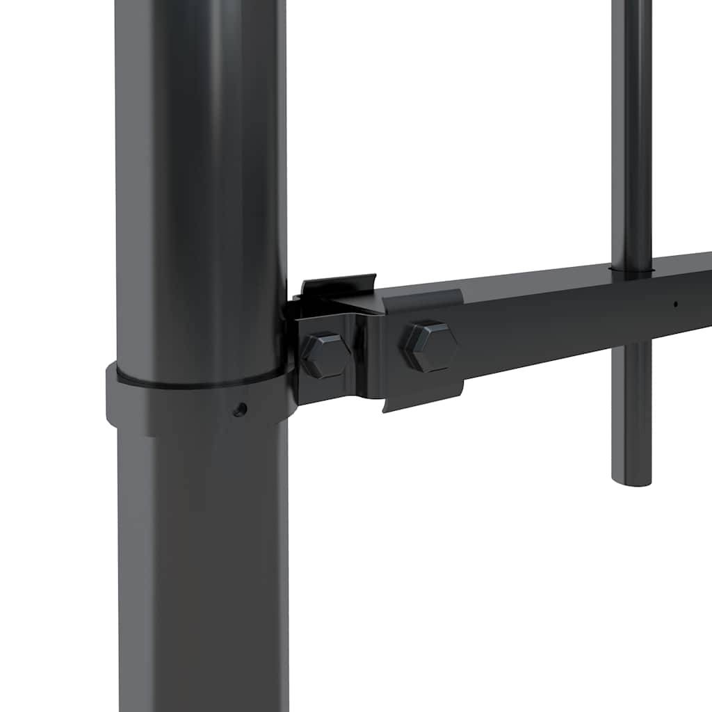 vidaXL Gartenzaun mit Bügel-Design Stahl 15,3 x 1 m Schwarz