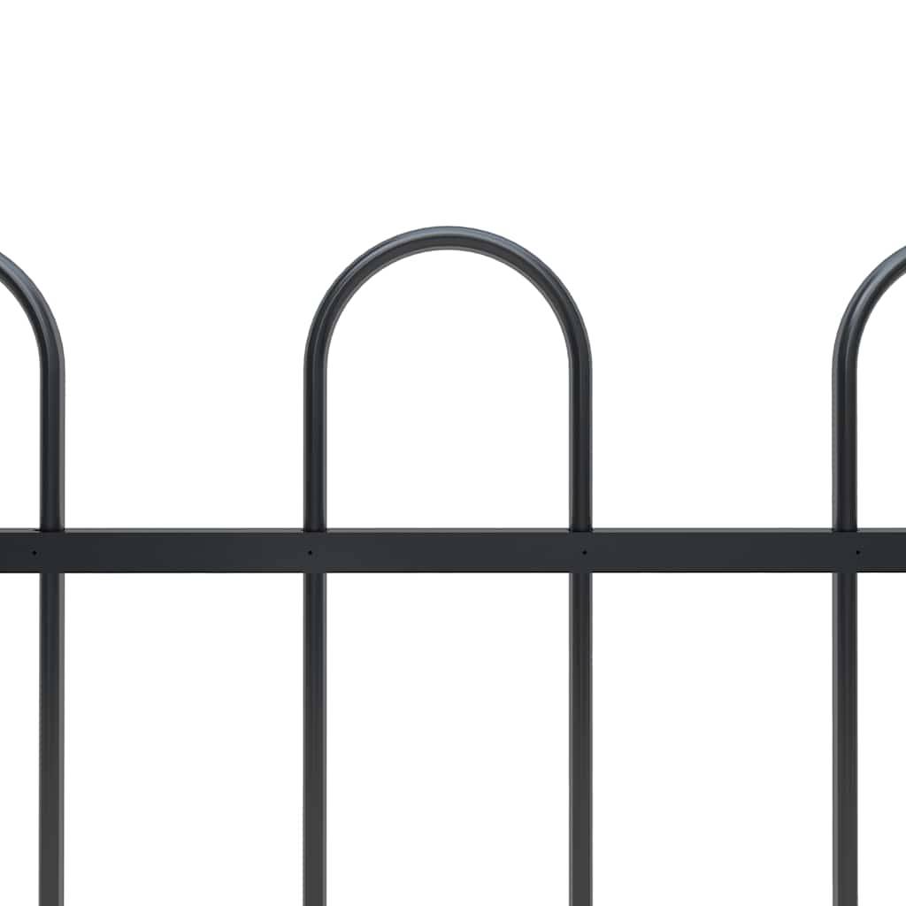 vidaXL Gartenzaun mit Bügel-Design Stahl 11,9 x 0,8 m Schwarz
