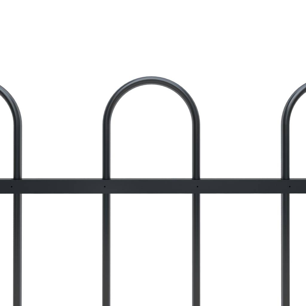 vidaXL Gartenzaun mit Bügel-Design Stahl 15,3 x 0,6 m Schwarz