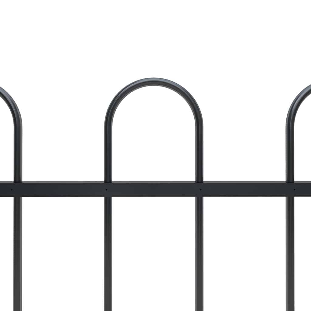 vidaXL Gartenzaun mit Bügel-Design Stahl 3,4 x 0,6 m Schwarz