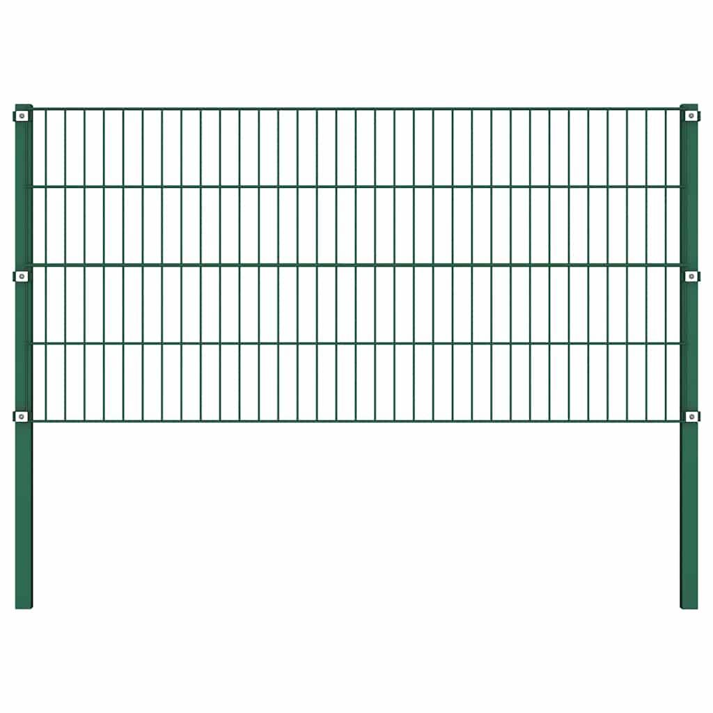 vidaXL Zaunfeld mit Pfosten Eisen 1,7 x 0,8 m Grün