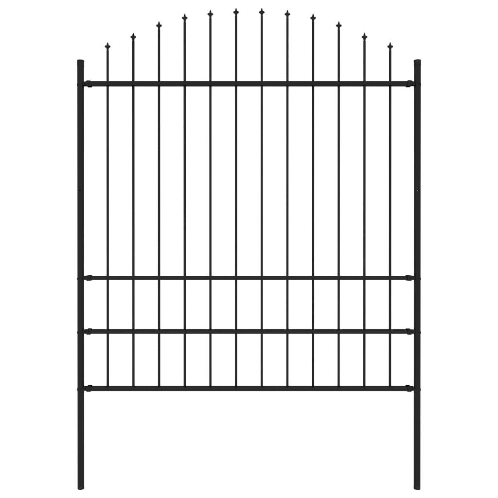 vidaXL Gartenzaun mit Speerspitzen Stahl (1,75 - 2) x 1,7 m Schwarz