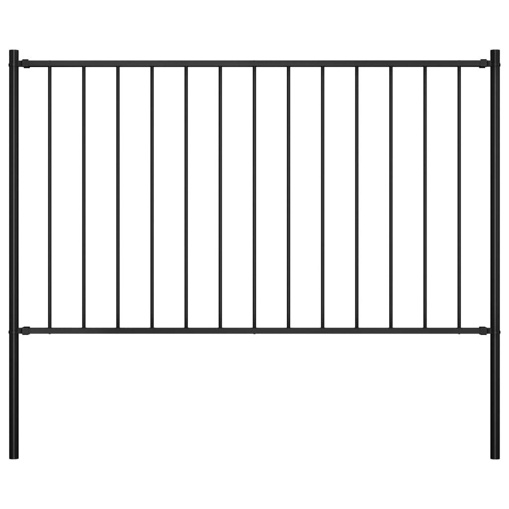 vidaXL Zaunfeld mit Pfosten Pulverbeschichteter Stahl 1,7 x 1,25 m