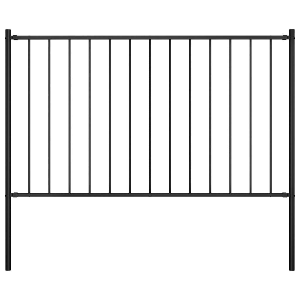 vidaXL Zaunfeld mit Pfosten Pulverbeschichteter Stahl 1,7 x 1 m