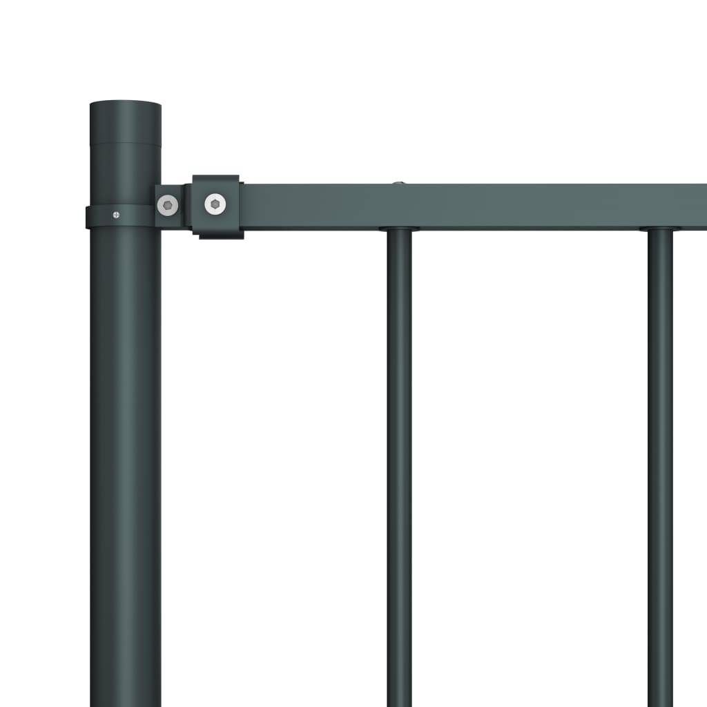 vidaXL Zaunfeld mit Pfosten Pulverbeschichteter Stahl 1,7 x 0,75 m