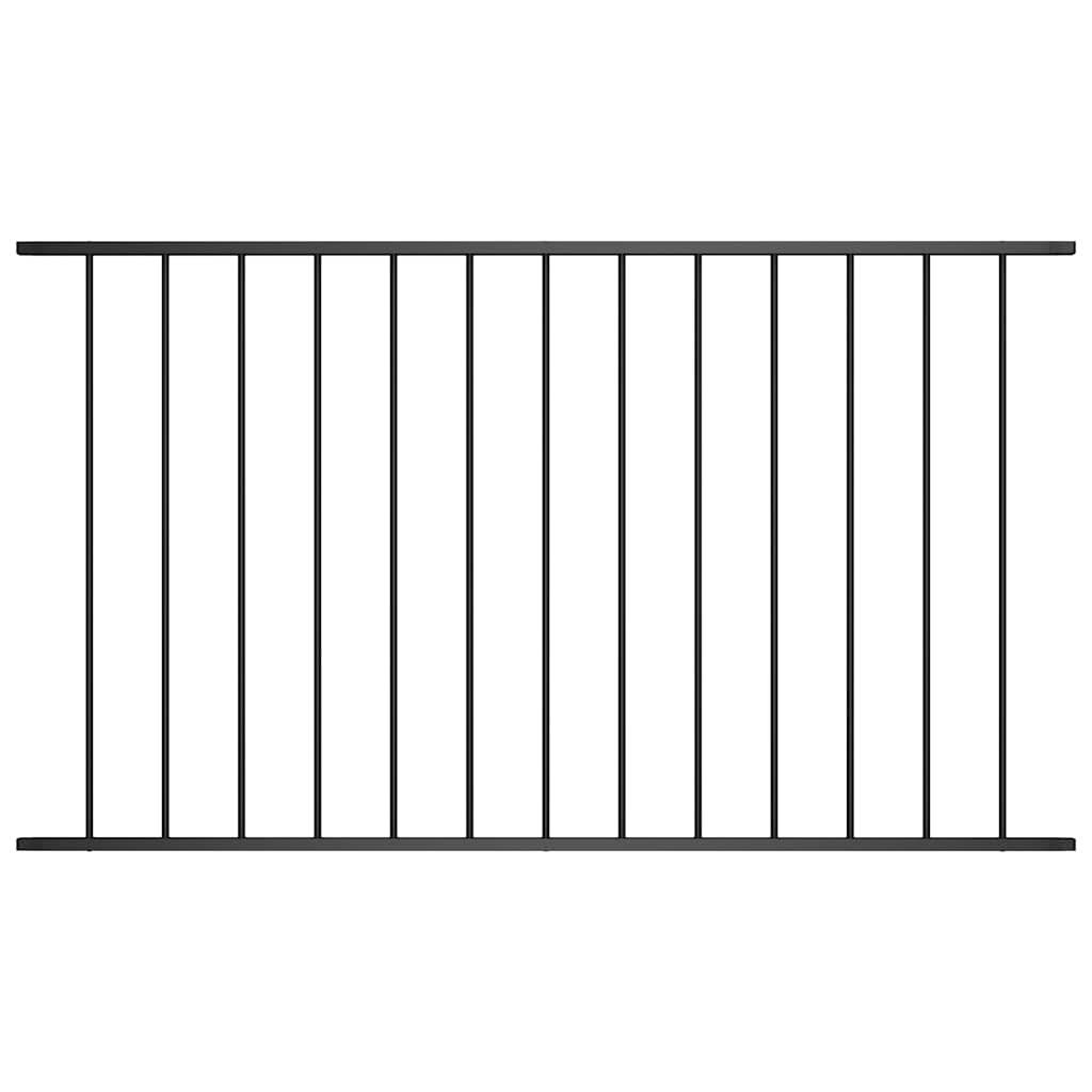 vidaXL Zaunfeld Pulverbeschichteter Stahl 1,63x1 m Schwarz