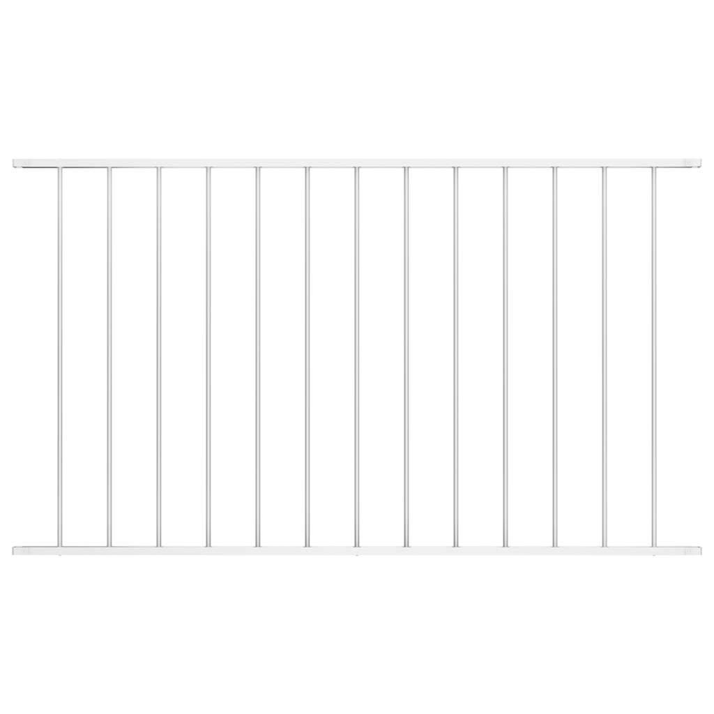 vidaXL Zaunfeld Pulverbeschichteter Stahl 1,63 x 1,17 m Weiß