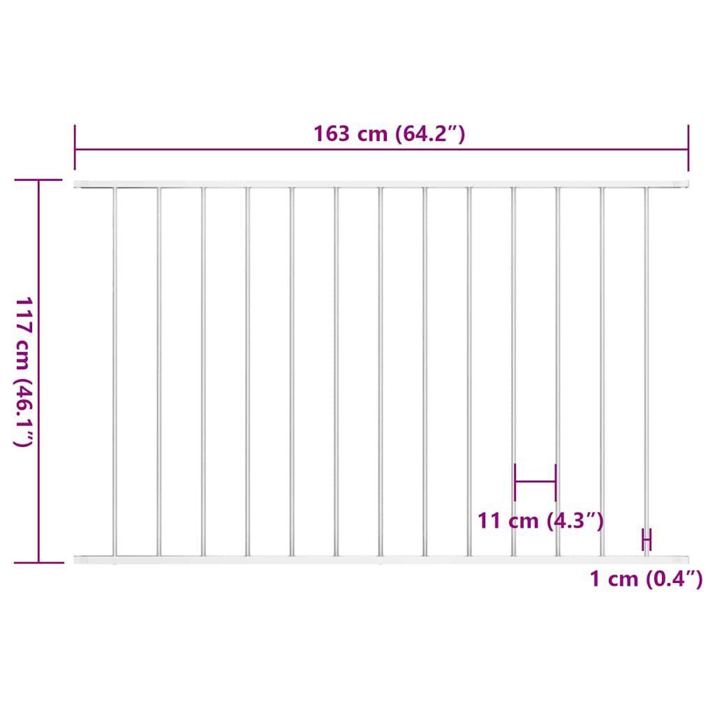 vidaXL Zaunfeld Pulverbeschichteter Stahl 1,63 x 1,17 m Weiß