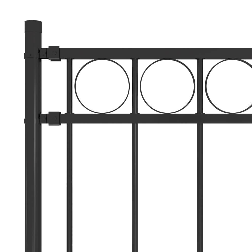 vidaXL Gartenzaun Stahl 1,7x1 m Schwarz