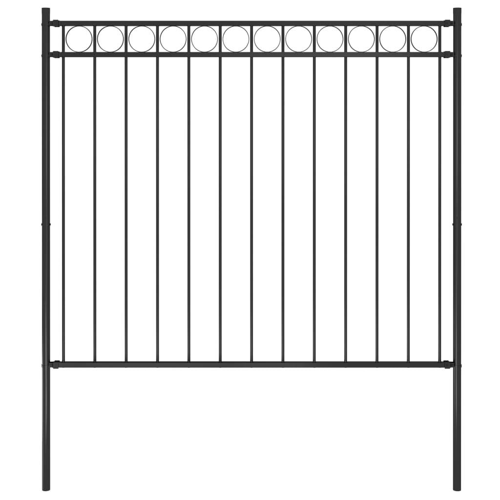 vidaXL Gartenzaun Stahl 1,7x1,5 m Schwarz