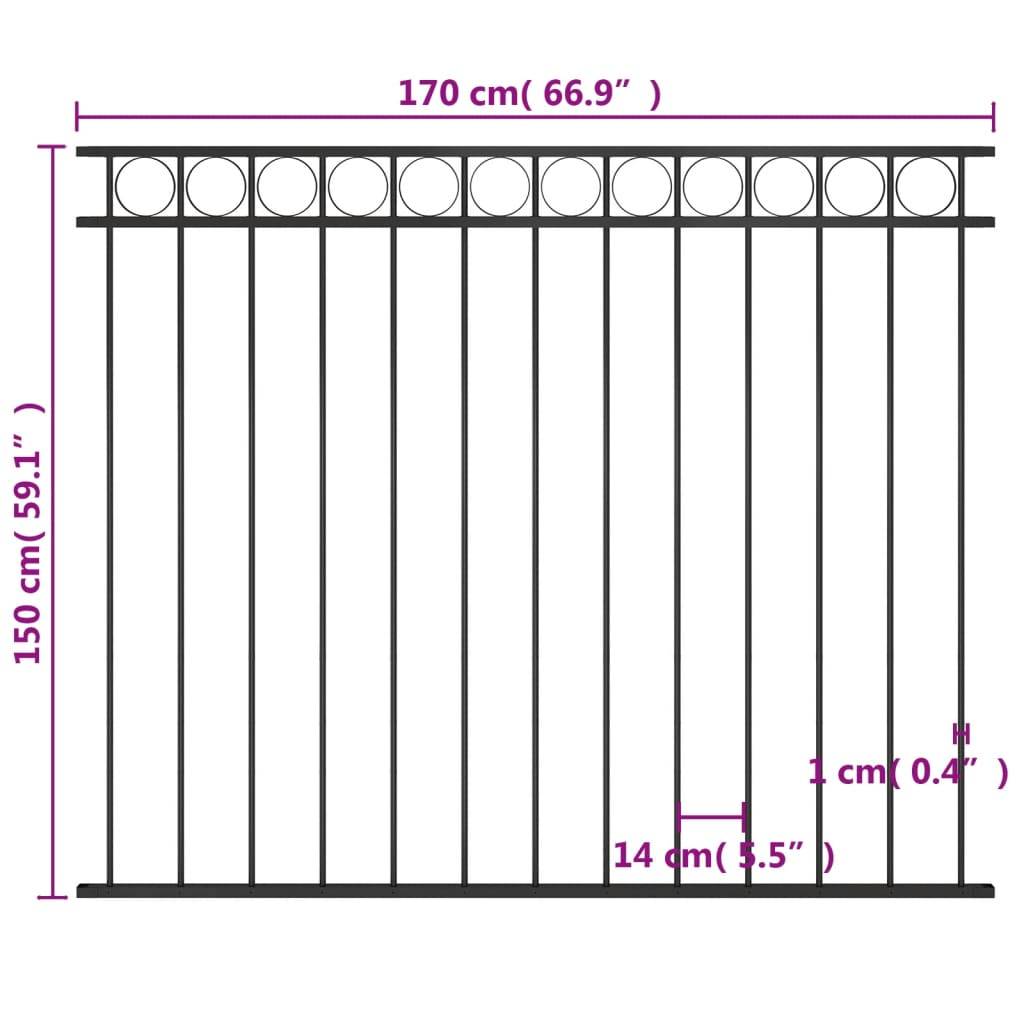 vidaXL Zaunfeld Stahl 1,7x1,5 m Schwarz