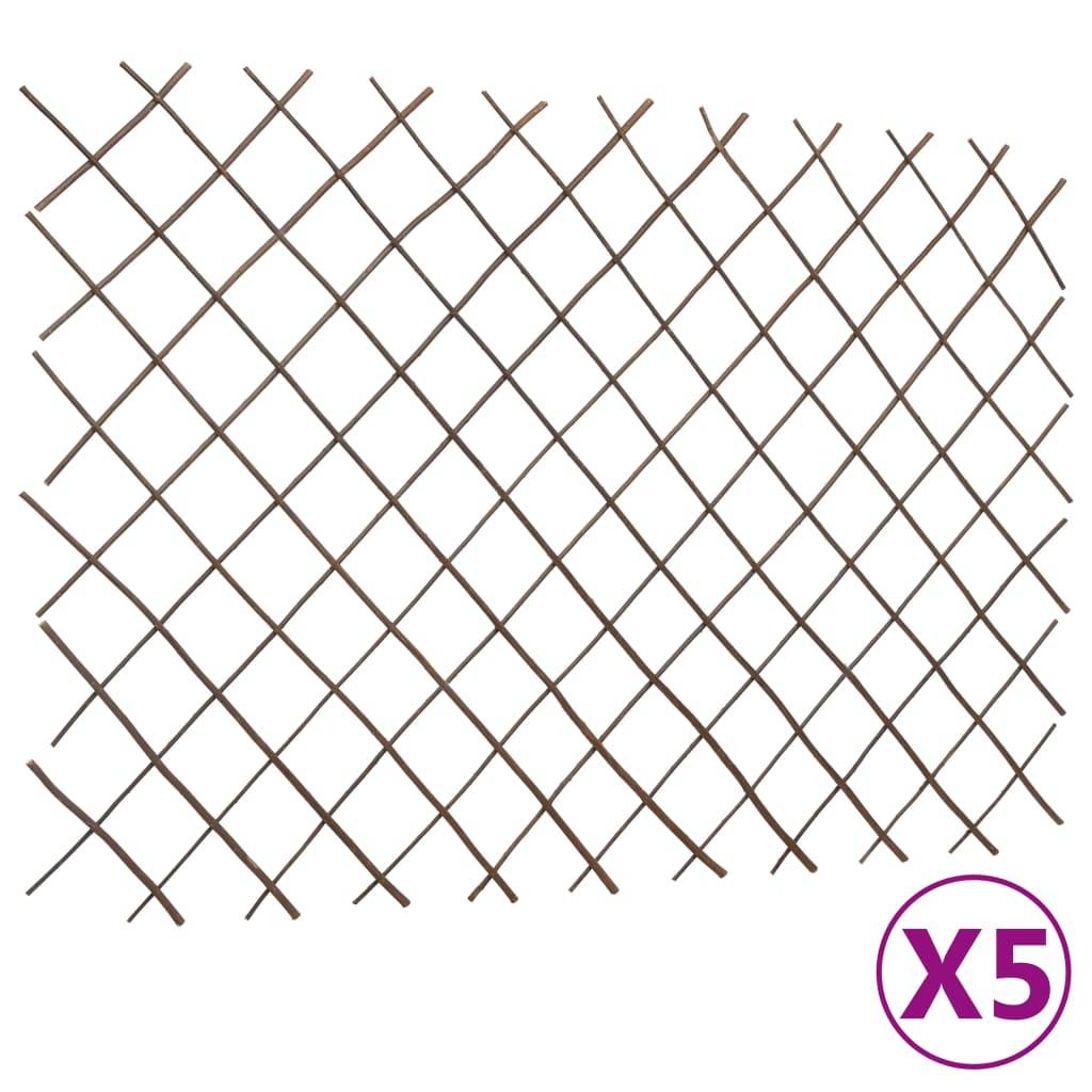 vidaXL Weidenzaun-Rankgitter 5 Stk. 180x120 cm